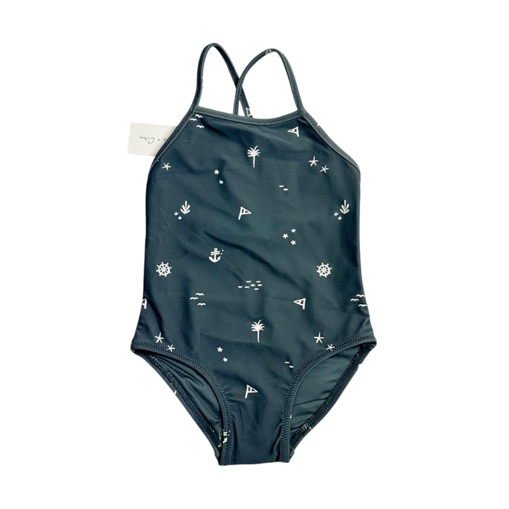 EUC Rylee + Cru Navy One Piece Swimsuit